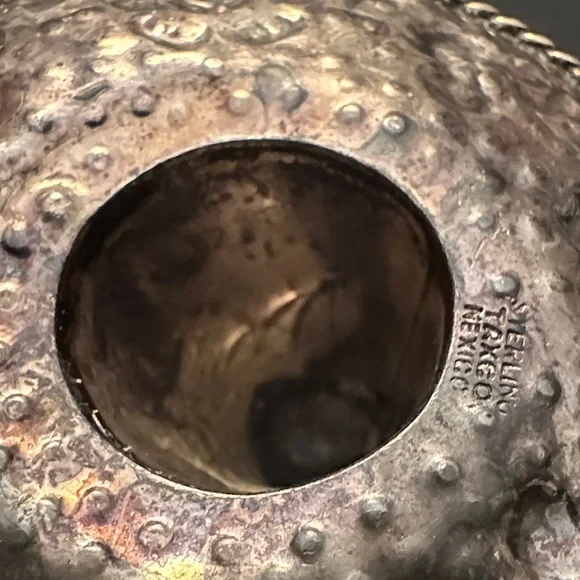 Vintage Taxco Mexican Sterling Silver Sombrero Trinket Dish- Hand Detailed 34.6g - Picture 6 of 7